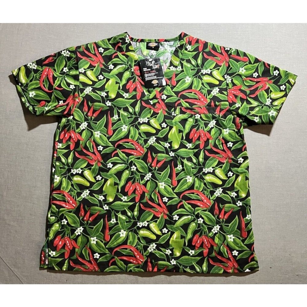 Dickies The Cook Peppers Shirt Mens Medium Kitchen Restaurant Short Sleeve Adult